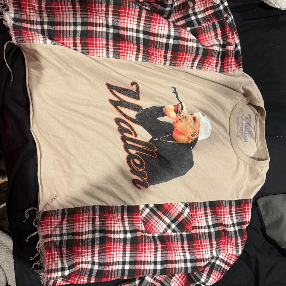 Plaid and Beige Graphic Men's Shirt